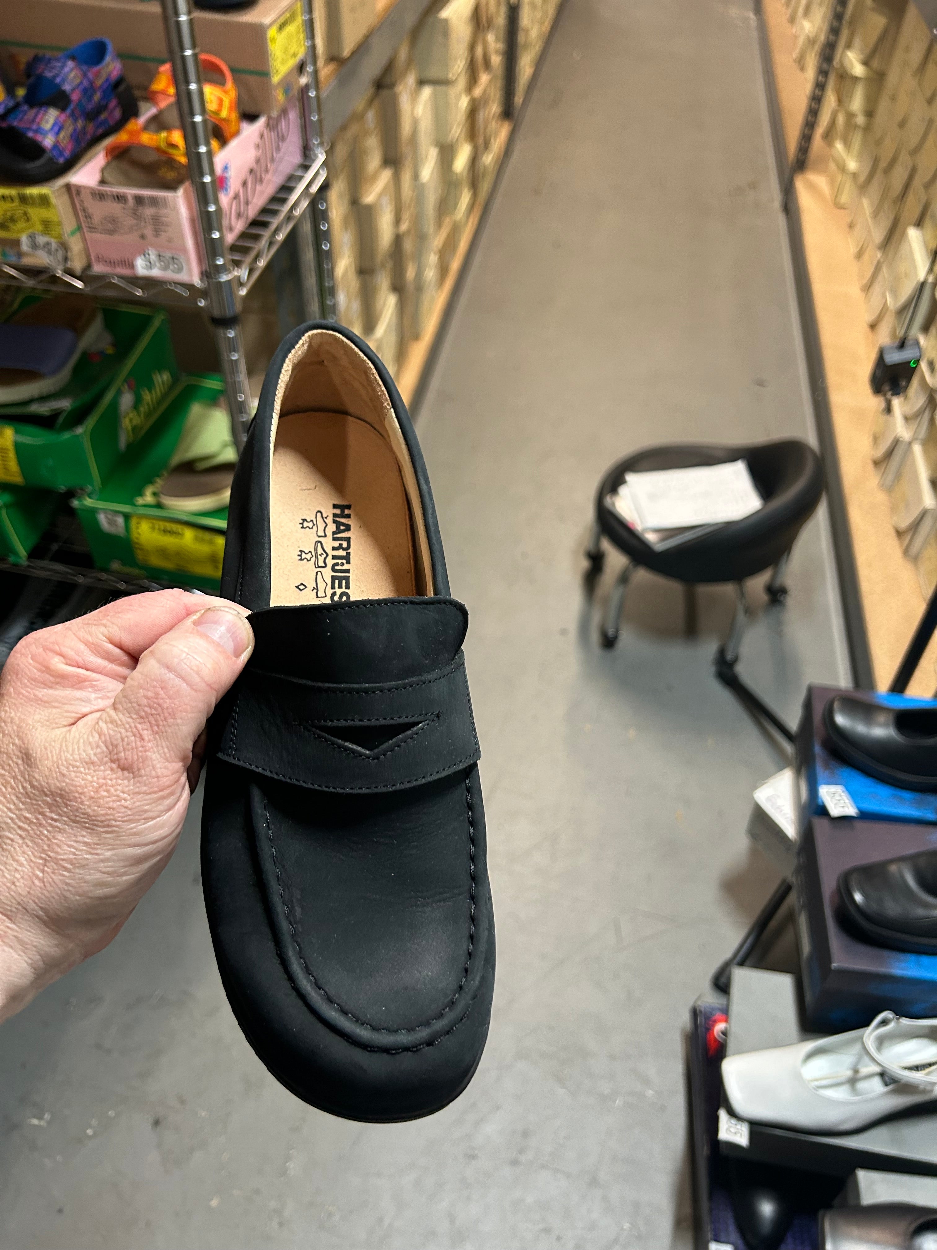 Vintage Hartjes Women's Nubuck Penny Loafers in Ocean Blue 18862