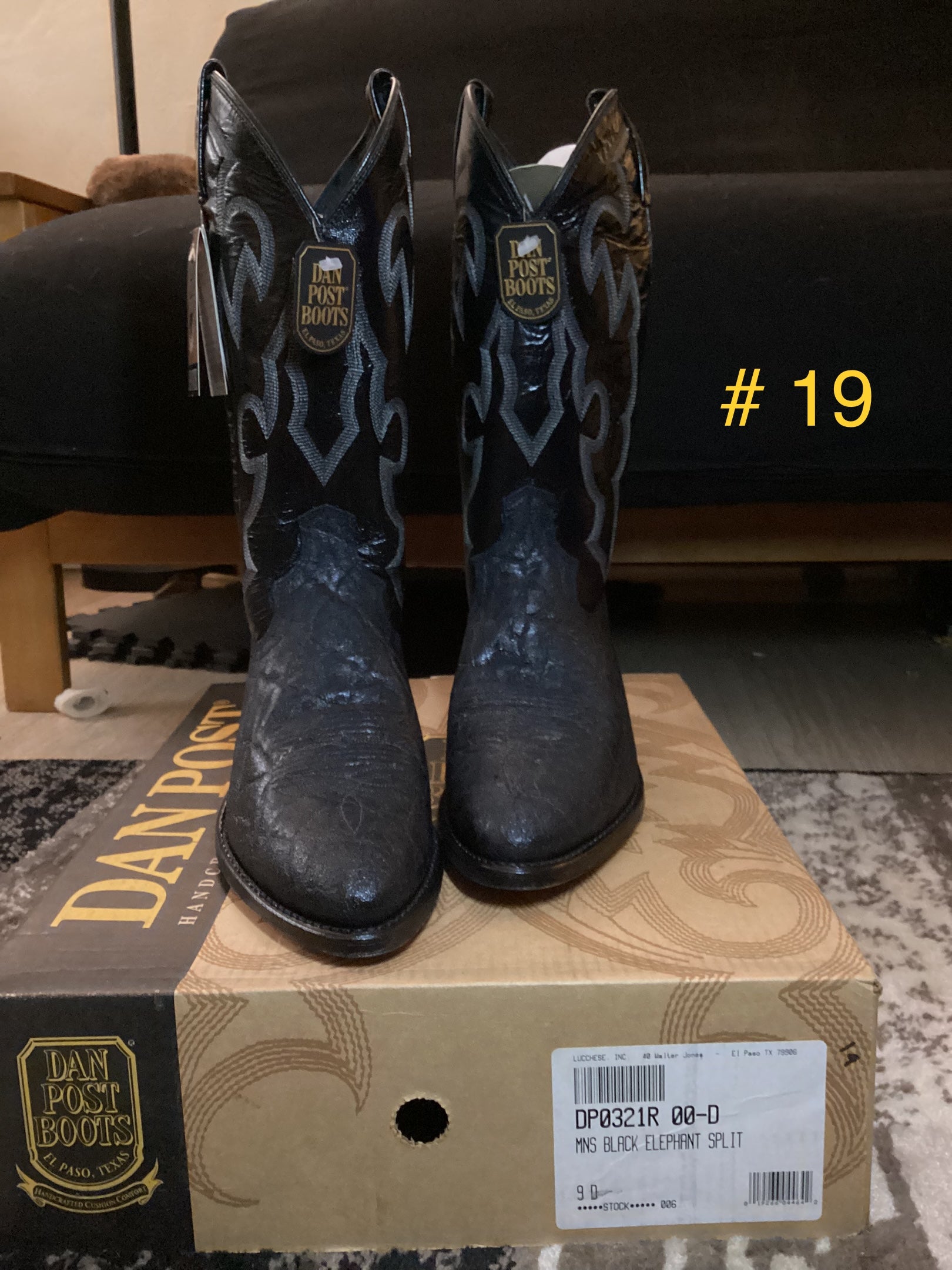 Vintage Dan Post Genuine Elephant Hide Boots DP321R - Pasadena Sole