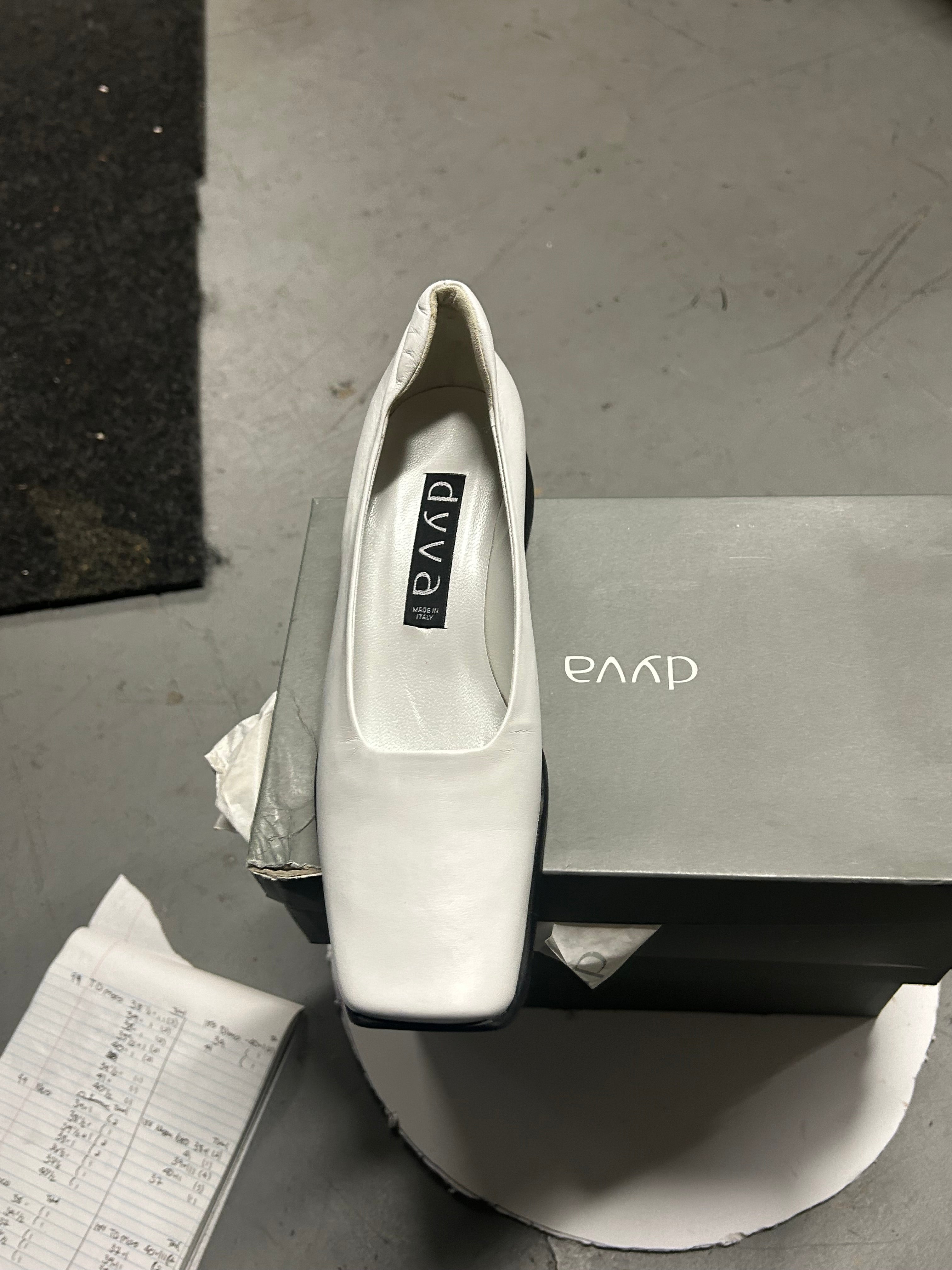 Vintage Dyva Square Toe Leather Ballerina Wedge 108