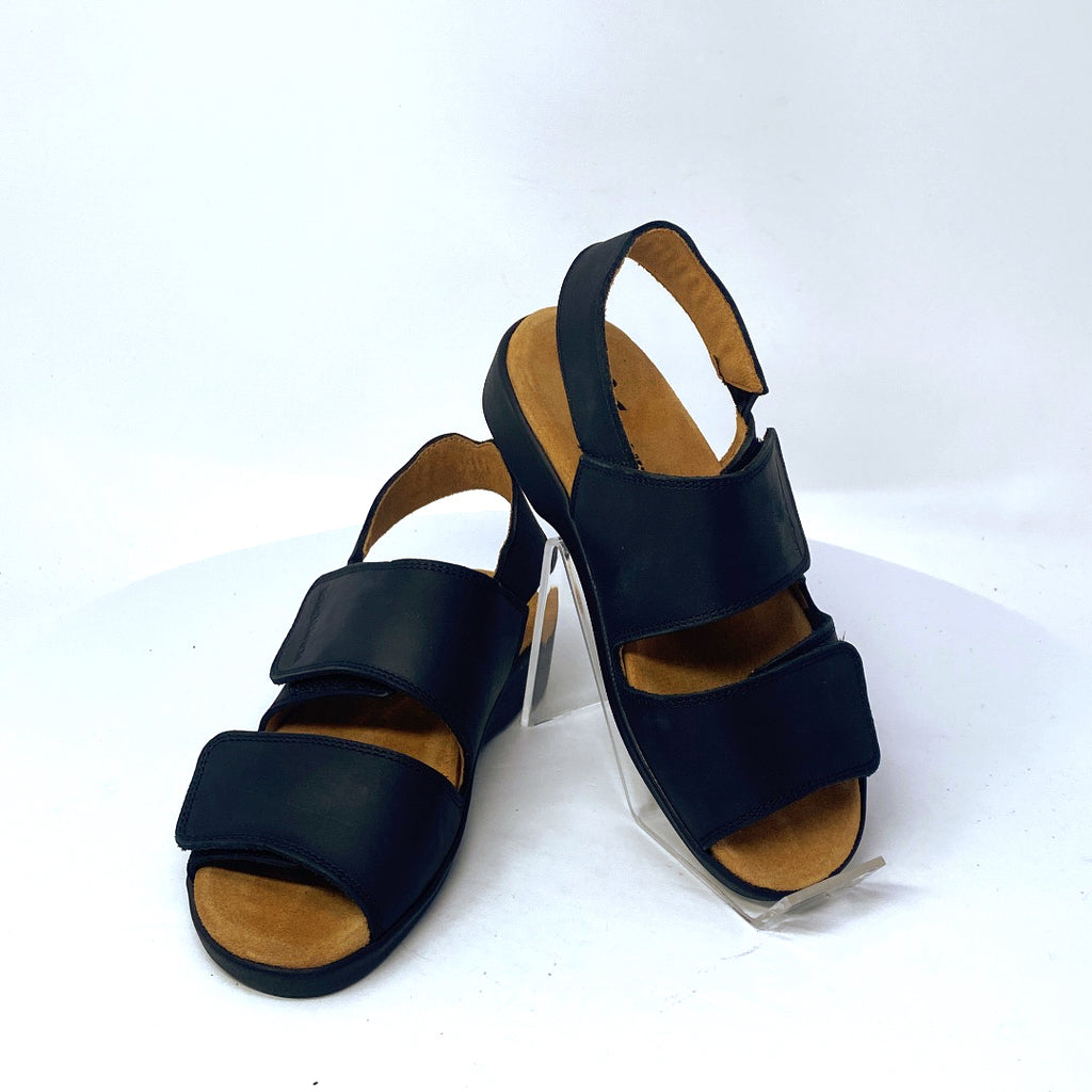 Vintage Big Comfort by Bighorn Black Nubuck Sandals - Pasadena Sole