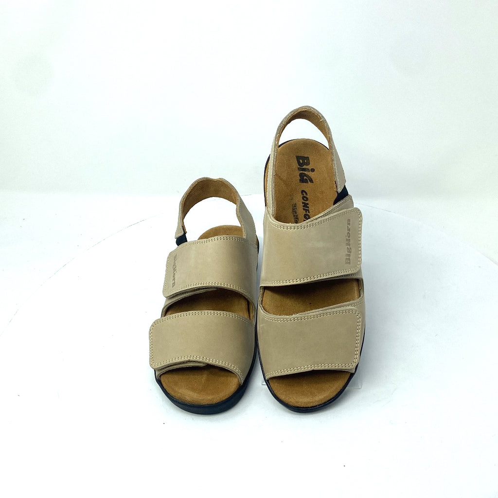 Vintage Big Comfort by Bighorn Stone Nubuck Sandals - Pasadena Sole