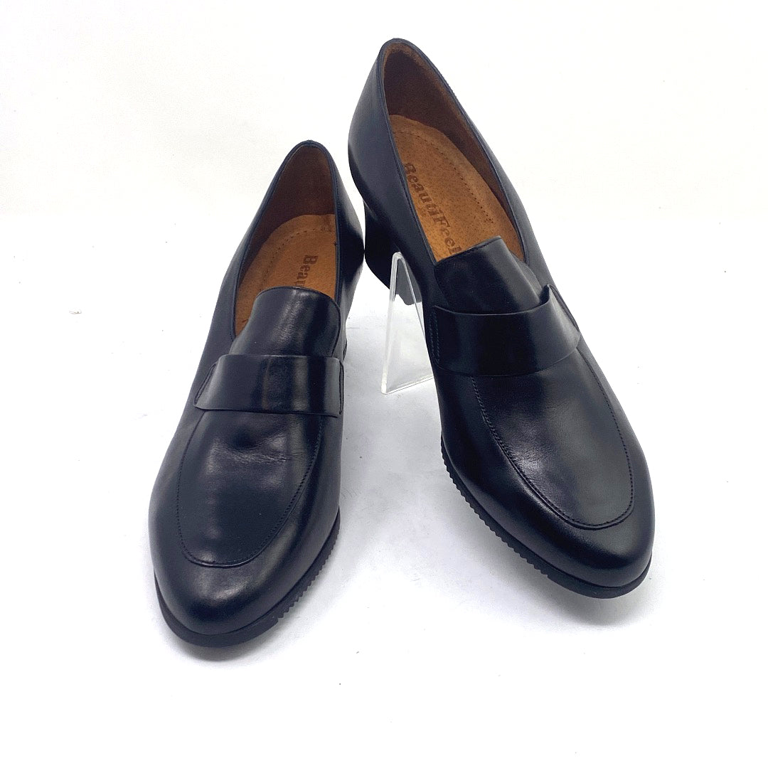 Refurbished Vintage BeautiFeel's Ariel Womens Black Leather Pumps - Pasadena Sole