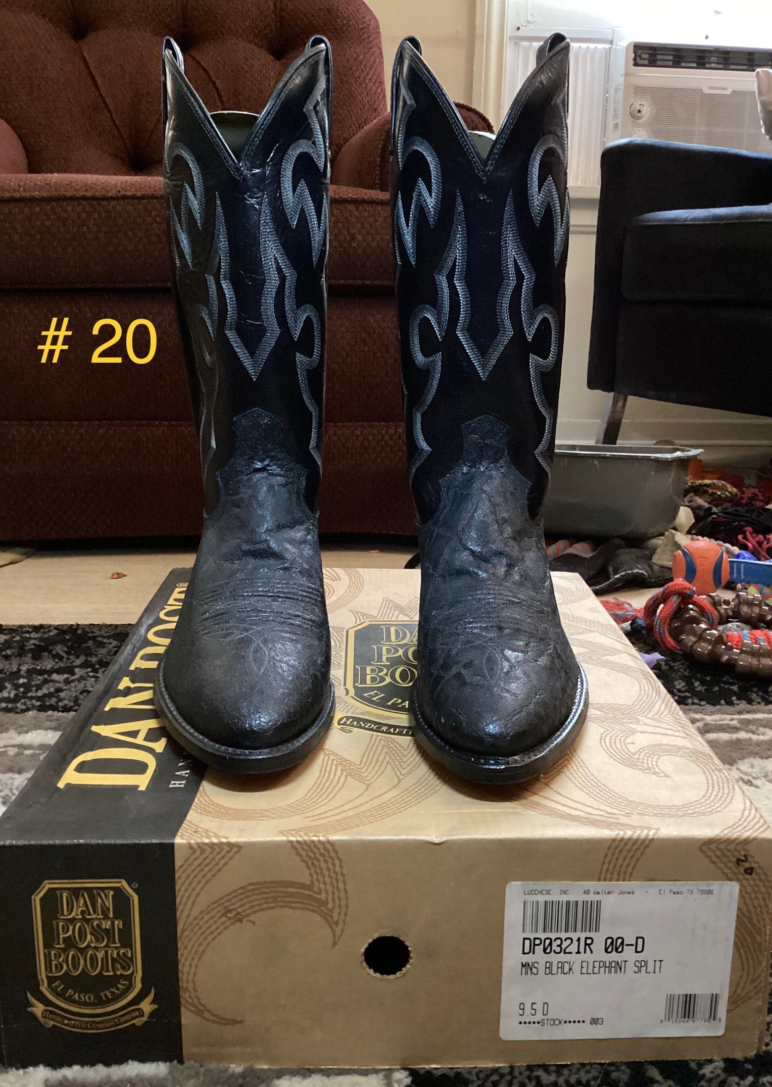 Vintage Dan Post Genuine Elephant Hide Boots DP321R - Pasadena Sole