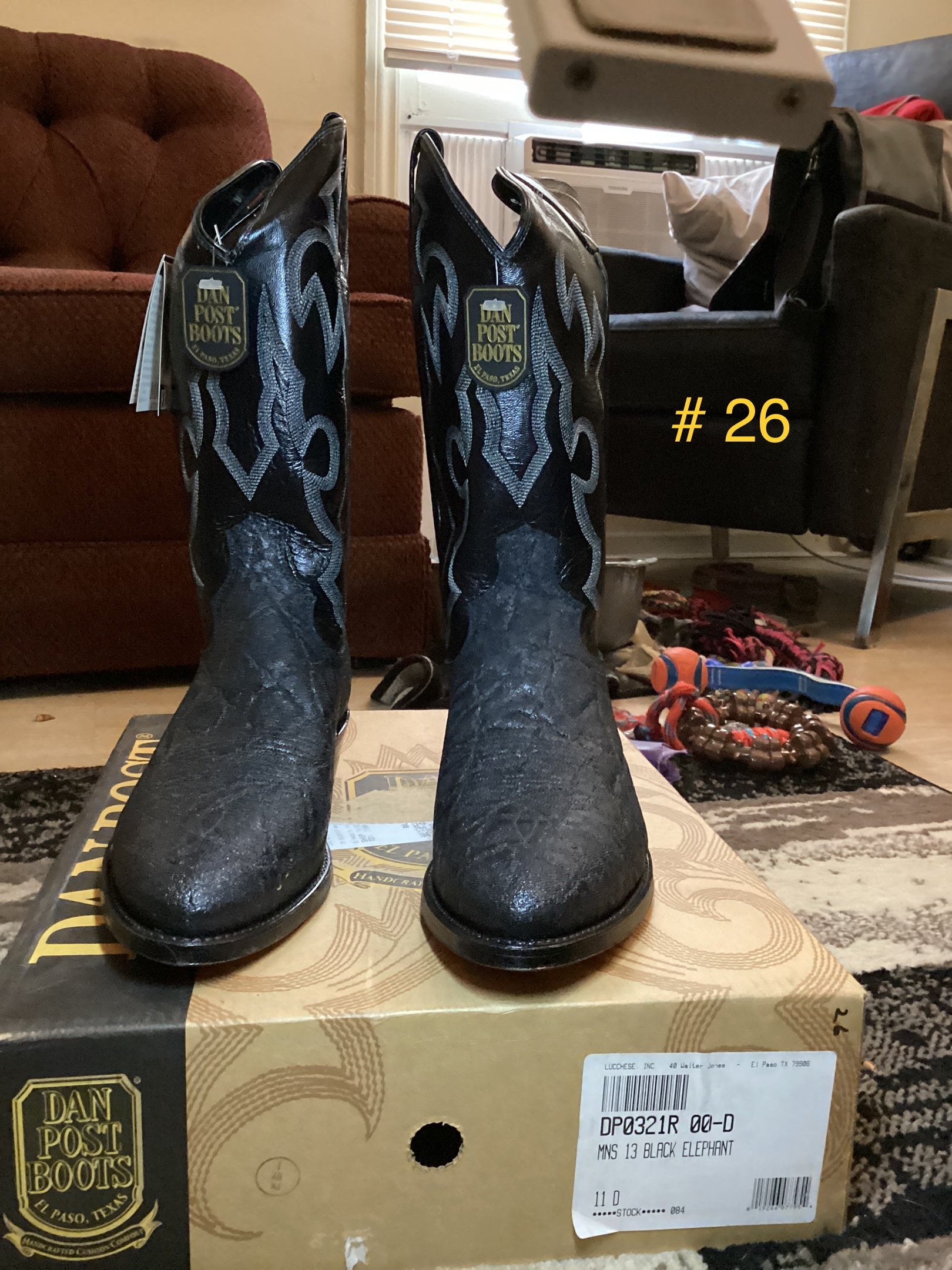 Vintage Dan Post Genuine Elephant Hide Boots DP321R - Pasadena Sole
