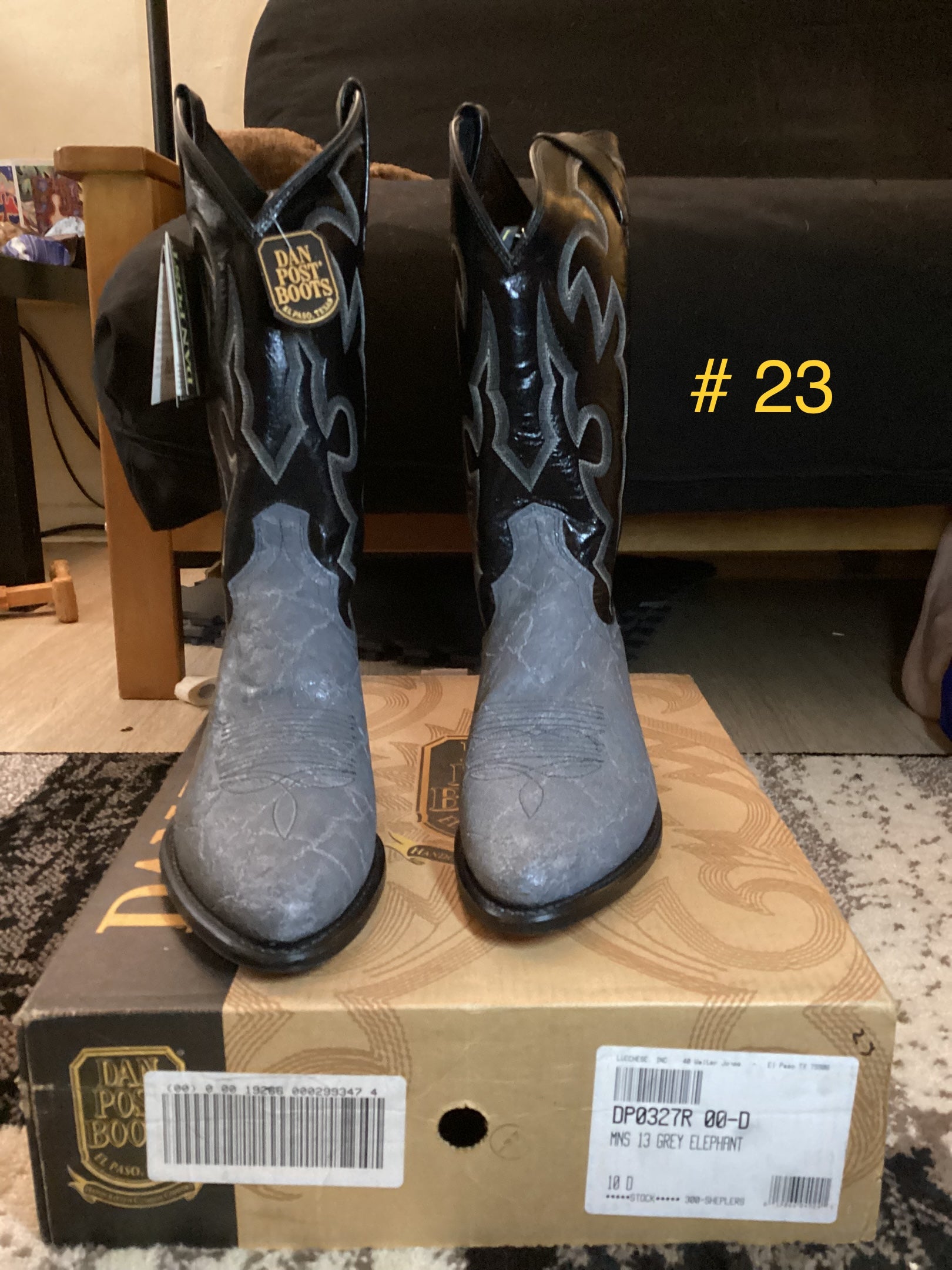 Vintage Dan Post Genuine Elephant Hide Boots DP321R - Pasadena Sole
