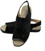 Vintage Hartjes 16032 Women’s Black Perforated Slingback Sandals